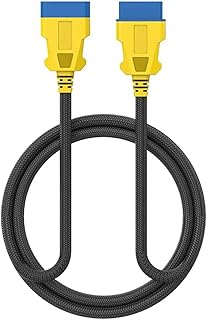 Updated OBD2 Extension Cable Reinforced Nylon ODB2 Extension Cable Anti-Tear/Aging OBD2 Extension Cord Male to Female Wate...