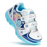Disney Frozen Sneaker Toddler Girl's Shoes - Light Up, Blue/White (7)