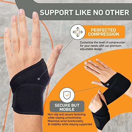 Braceasy Wrist Brace: Left & Right Hand Wrist Brace/Wrist Support Wrist Wraps - Carpal Tunnel Wrist Brace For Night Support - Wrist Brace For Wrist Pain; Hand Brace; Wrist Guard [Black; Single] #TOP2