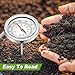 Tellegloww Compost Thermometer 39.4 Inch Stem Composting Soil Thermometer Waterproof Soil Temperature Thermometer, Fahrenheit and Celsius, Stainless Steel, with Composting Temperature Guide