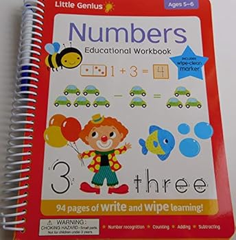 Spiral-bound Little Genius Numbers Educational Workbook Ages 5-6 Book