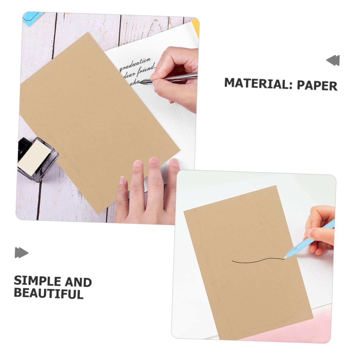 Gogogmee Vintage Briefpapier und Angenehmer Haptik aus Braunem Kraftpapier 100 Blatt 160g/m² A4 Format mit Verbesserter Haltbarkeit für Dokumentenlagerung und Verpackung