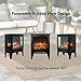 Electric Fireplace Heater - CSA/UL Certified, 3D Flame Effect, 1400W/700W Dual Heat, 400 Sq Ft Coverage, 3-Sided Panoramic View, Removable Feet & Safe for All Homes，Black