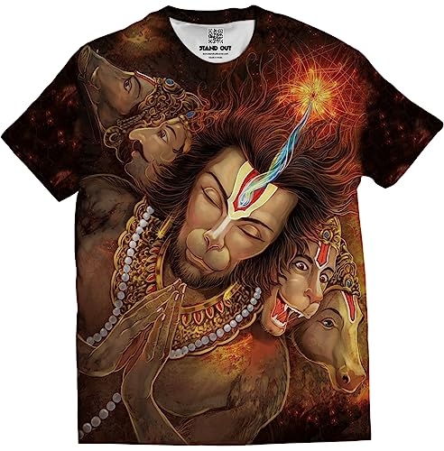 Image of STAND OUT All Over Printed Shiva, Krishna, Hanuman Hindu Gods T-Shirts