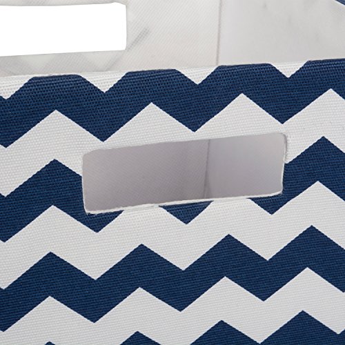 Dii Hardsided Polyester Trapezoid Storage Bin, Chevron, Nautical Blue, Tray #TOP1
