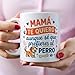 Imagen de MUGFFINS Taza mamá graciosa con frase Mamá te quiero aunque sé que prefieres al perro en Español 330 Ml
