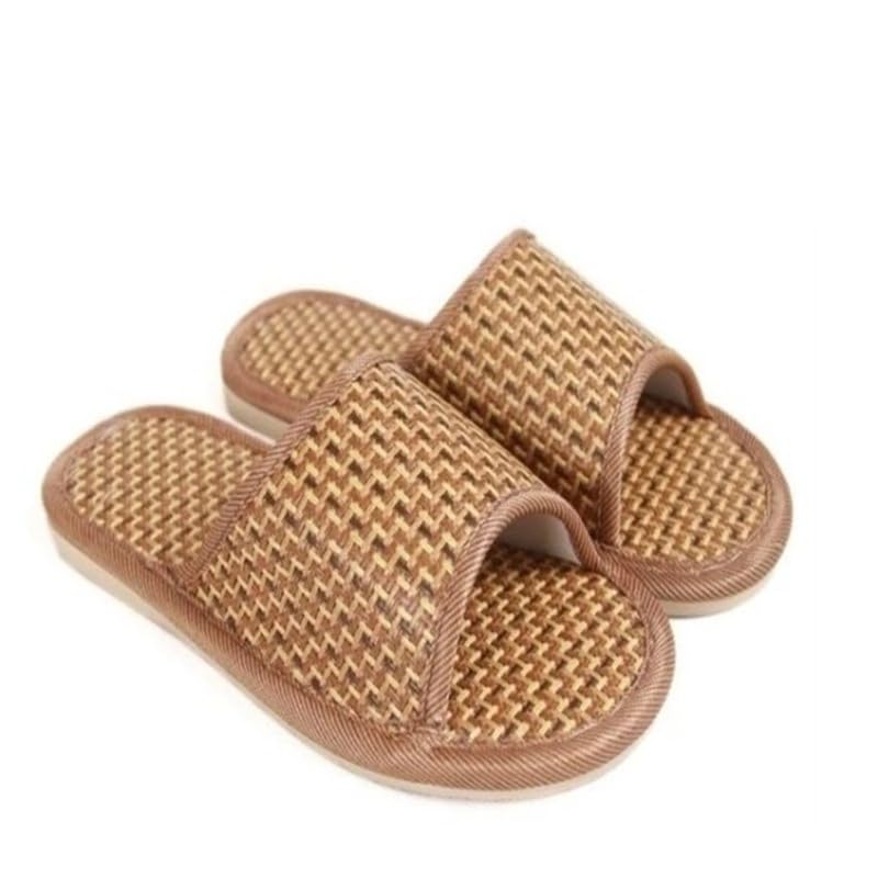 Bamboo Slippers Sandals for Women Tatami Straw Rattan Woven Grass Slides Non Slip Wooden Zori Beach Travel Hawaiian Summer Indoor House Boho Standing All Day Comfortable Walking Causal Japanese3