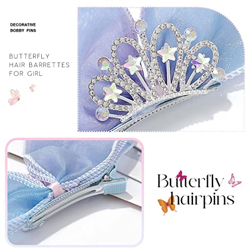 Bartosi Bow Hair Clips Crown Hair Barrettes Cute Hair Clip Crystal Crown Hair Pins Bowknot Hairpin Sparkly Kids Hair Styling Accessories For Women And Girls (Pack Of 2) #TOP3
