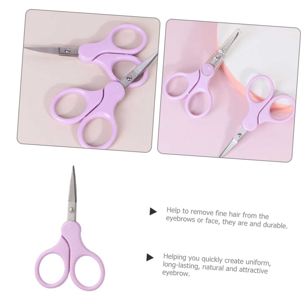 Beatifufu Eyebrow Scissors Mini Scissors Beauty Tool Eyebrow Trimmer Stainless Steel