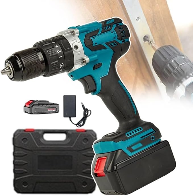 Taladro Percutor Inalámbrico Recargable 88VF 0-2400 RPM 320N.M con Luz LED miniatura 1