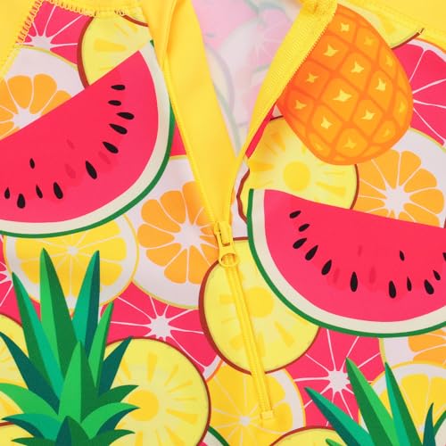 Girls One Piece Swimsuit Long Sleeve Beach Bathing Suit UPF 50+ Sun Protection Rashguard Swimwear with Hairband & Shorts3