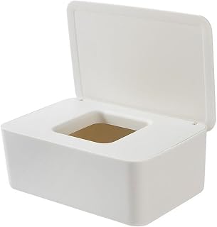 MUSESA House Tissue Box Cover Wet Wipes Storage Box Dustproof Tissue Storage Box Wet Wipes Dispenser Holder with Lid Baby Nappy Wet Tissue Box Tissue Holder