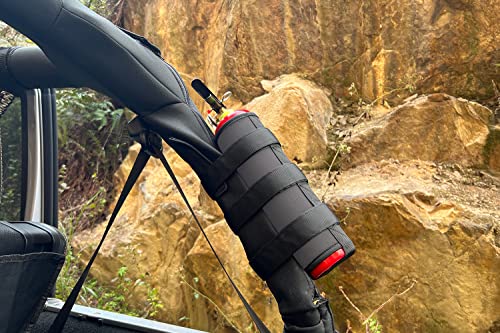 Image of Roll Bar Fire Extinguisher Mount for Jeep Wrangler YJ TJ JK JKU JL 2.5 Lb Fire Extinguisher Holder Bag(Gray)