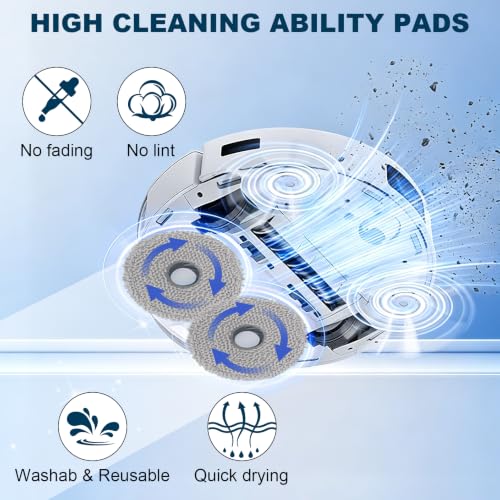 Image of Replacement Parts for ECOVACS DEEBOT T20 Omni / T20e Omni / T20 Max / T20 Pro robot vacuum cleaner - Spare Accessories Kit Include 1 Main Brush 4 Side Brush 4 Filter 4 Mop Pad 4 Dust bag