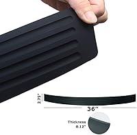 Vista 2 de iJDMTOY Protector de goma negra de silicona para el borde trasero del maletero con cinta de doble cara compatible con auto, camión, SUV, etc