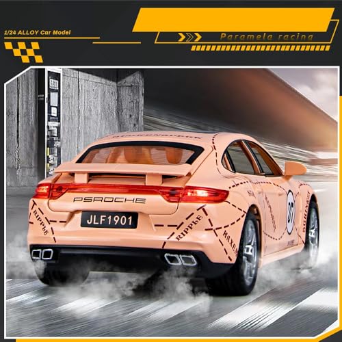 Image of Invite Enterprise Compatible for 1:24 Porsche Panamera Toy Car Model, Diecast Collectible Pull Back Model Car with Sound and Light, Toy Gift Vehicles for Adults Kids Boys Girls【Pink】