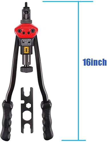 Miniatura 2 de TWT Herramienta de remache de 16 pulgadas, remachadora ciega de mano, totalmente 13mandriles M3 M4 M5, m6, m8, m10 M12,
