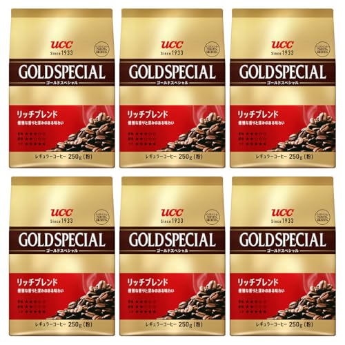 UCC ゴールドスペシャル リッチブレンド 1500g(250g×6個) レギュラーコーヒー(粉)【挽き豆】【焙煎】