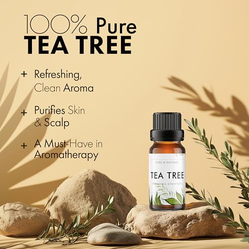Image of Esslux Tea Tree Oil - 100% Pure Natural Australian Essential Oil for Skin, Hair & Toenails | Therapeutic Melaleuca Oil for Scalp, Nail Care & Soap Making | Refreshing & Healing Scent, 90 ML