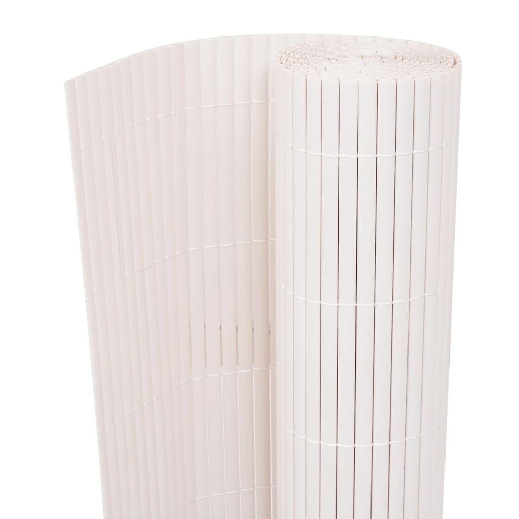 vidaXL Clôture de Jardin Double Face Panneau de Clôture Store de Véranda Pare-​Soleil Brise-​Vent Parterre de Fleurs Potager Extérieur 90x500 cm Blanc
