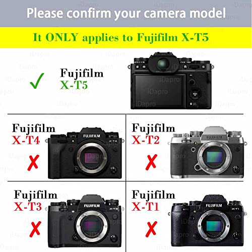 Image of iDaPro Screen Protector for Fujifilm X-T5 Fuji XT5 LCD Camera + Glass Neck Strap [3+1 Item] 9H Hardness Glass Screen Protector Easy Installation