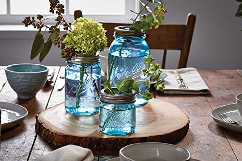 BALL® AQUA VINTAGE REGULAR MOUTH 473ML/ 1-PINT/16-OZ. GLASS MASON JARS, 4-PACK