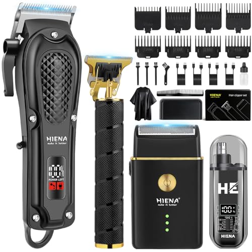 HIENA PRO Hair Clippers for Men Professional, Cordless Barber Clipper & T-Blade Beard/Hair Trimmer...