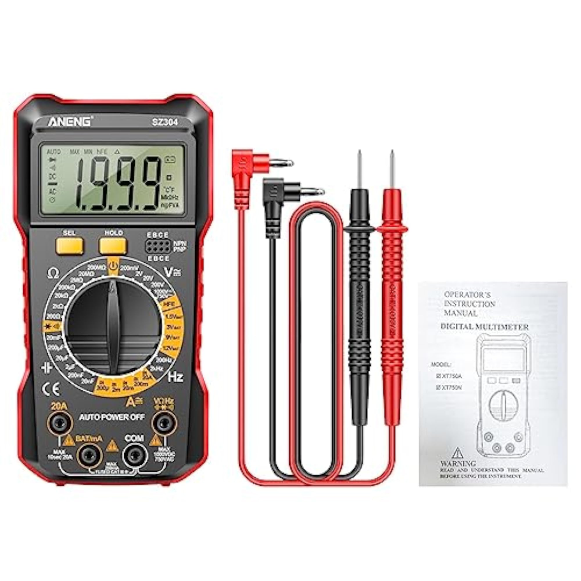Digital Multimeter True RMS Continuity Capacitance Pocket Voltage Meter Tool