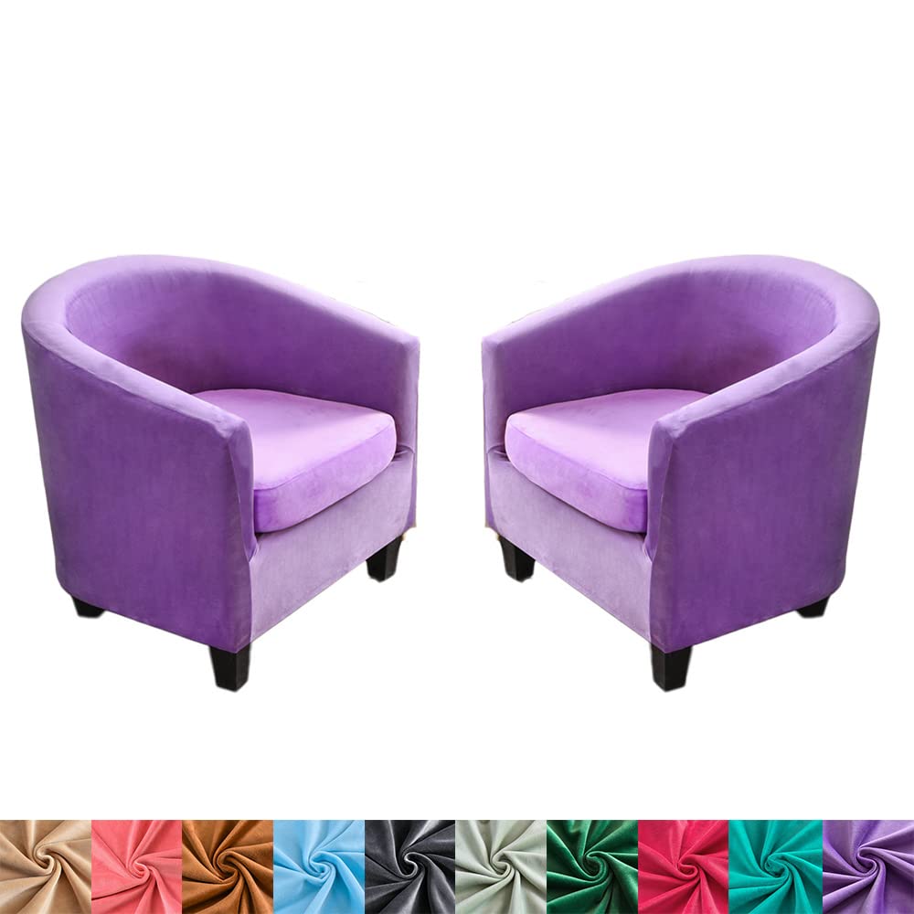 Housse de fauteuil inclinable velours lavande extensible lavable durable lot de 2