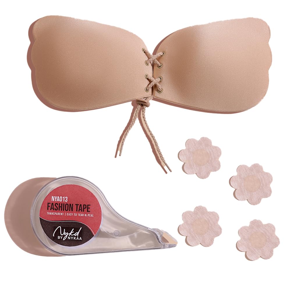 by Nykaa Party Glam Essentials Pack of 3 - Silicone Bra Nipple Pasties Fashion Tape - NYA038 - Multi-Color Multicolour-image-17