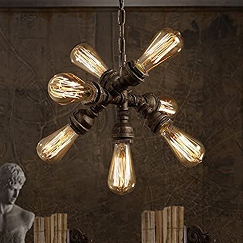 7-Lights Industrial Retro Tube Pendant Light Vintage Creative Steampunk Rustic Water Pipe Chandelier Ceiling Fitting Lights Hanging Lamp Pendant Light Lighting Perfect for Edison Elegant Metal Restaur steampunk buy now online