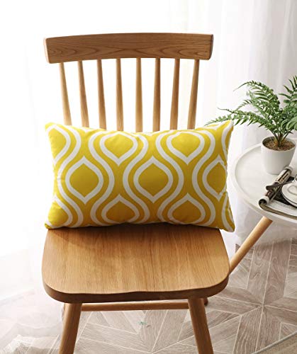 Fanhomcy Yellow Throw Pillow Case Arrow Quatrefoil Ogee Chevron Accent Pillow Cover Modern Cushion Cover Lumbar Pillowcase Decoration For Sofa Bed Chair Car Set Of 4, 12 X 20 Inch #TOP4
