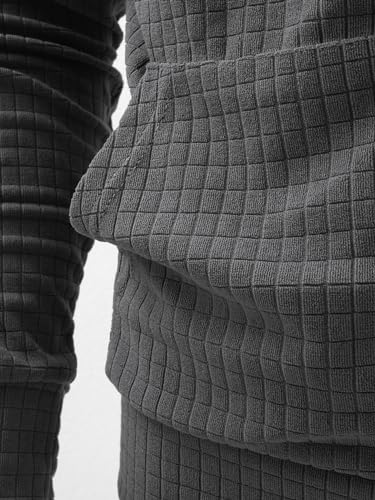 Men's Fashion Lightweight Drawstring Hoodie Full Zipper Long Sleeve Sweatshirt Casual Waffle Jackets Coat4