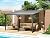 U-MAX 10' x 14' Outdoor Pergola Gazebo, Wall-Mounted Lean to Metal Awnings Gazebos on Clearance for Patio, Large Panel Roof Pergolas and Gazebo for Outdoor Use