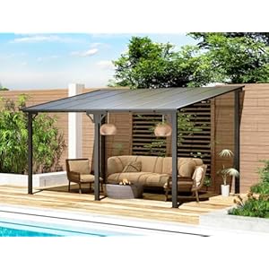 U-MAX 10' x 14' Outdoor Pergola Gazebo, Wall-Mounted Lean to Metal Awnings Gazebos on Clearance for Patio, Large Panel Roof Pergolas and Gazebo for Outdoor Use U MAX 10 x 14 Outdoor Pergola Gazebo Wall Mounted Lean to Metal Awnings Gazebos on Clearance for Patio Large Panel Roof Pergolas and Gazebo for Outdoor Use