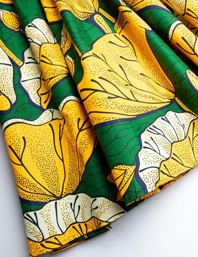 Image of Women's African Ruffle Long Sleeve Dress Ankara Print Maxi Dresses