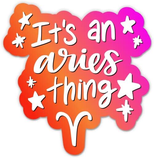 Aries Zodiac Sign Sticker - 3