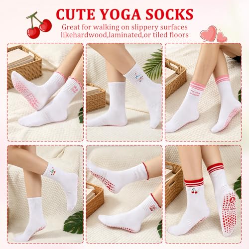 Image of Pilates Grip Yoga Socks for Women Cute Non Slip Socks