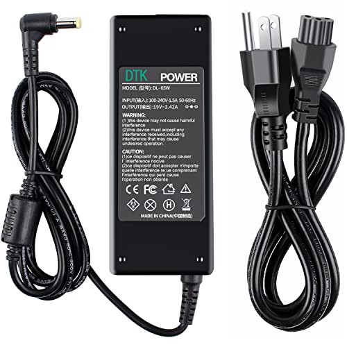DTK 19V 4.74A 90W Ac Adapter for Acer Laptop Computer Charger Notebook PC Power Cord Supply Source Plug (75W 65W Compatible) Connector Size: 5.5×1.7mm