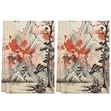 TULIMET Kitchen Towels Asian Japanese Chinese Style Kitchen Dish Towel Set of 2 Absorbent Hand...