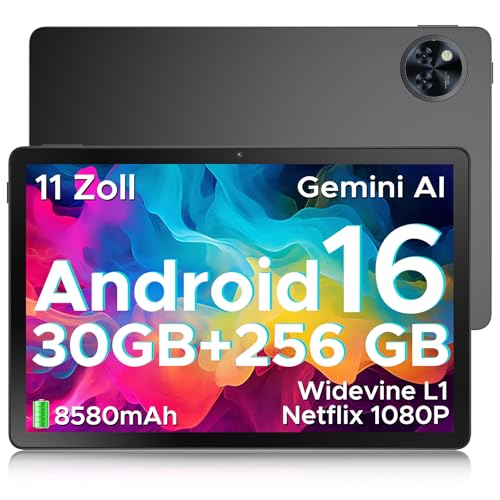 DOOGEE U11 Pro Android 16 Tablet 11 Zoll, 30GB RAM+256GB ROM (2TB TF) 8580mAh, 90Hz Display, Unisoc...