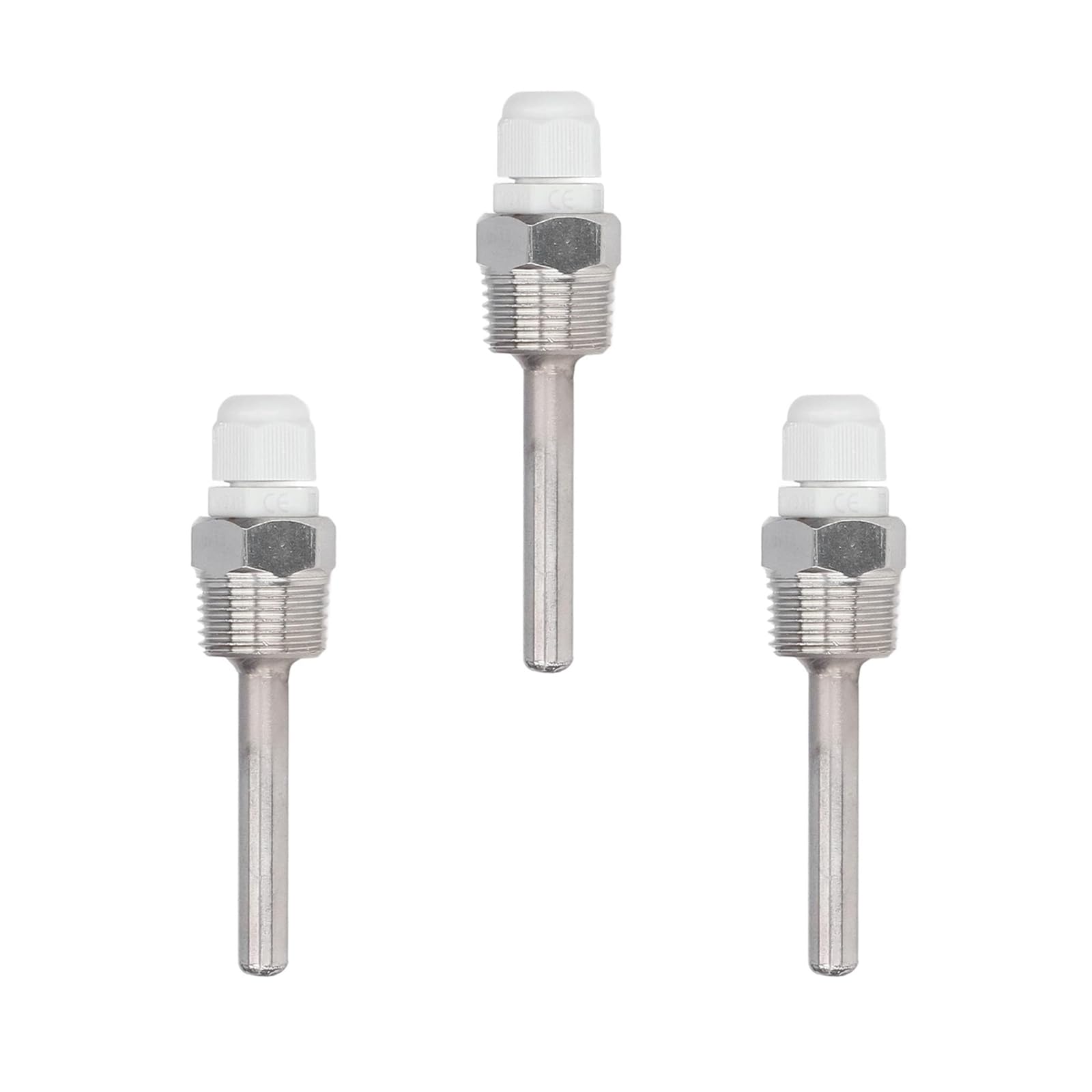 3 Pièces Thermowell, Manchon D'immersion en Acier Inoxydable, Manchons D'immersion 8 x 50mm, Manchons de Plongée G1/2 Filetage, pour Capteurs de Température Étanches
