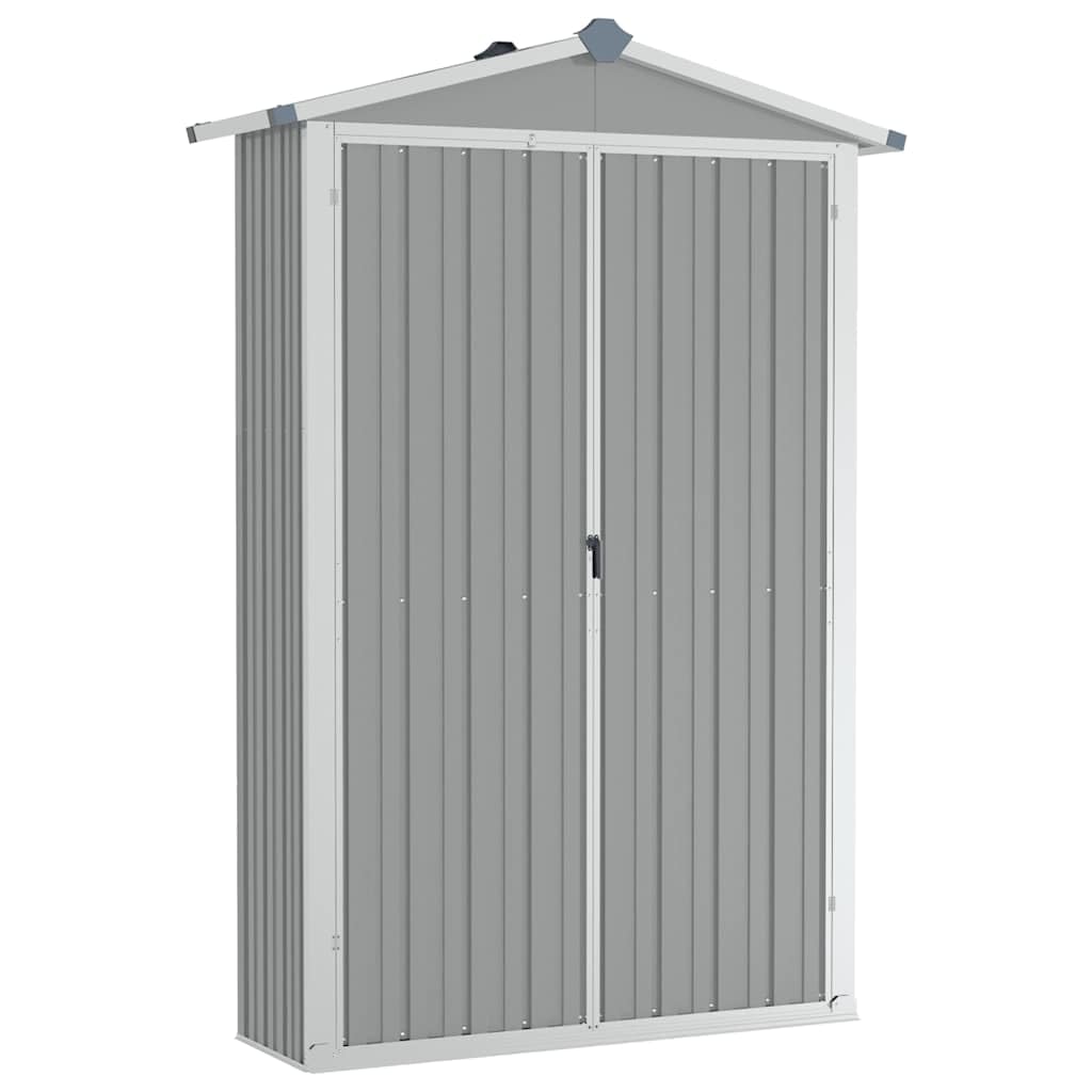 vidaXL Cobertizo de Jardín Paito Casata Casetilla Almacenamiento de Herramienta Almacenaje Exterior Acero Galvanizado Gris 116x45x175 cm