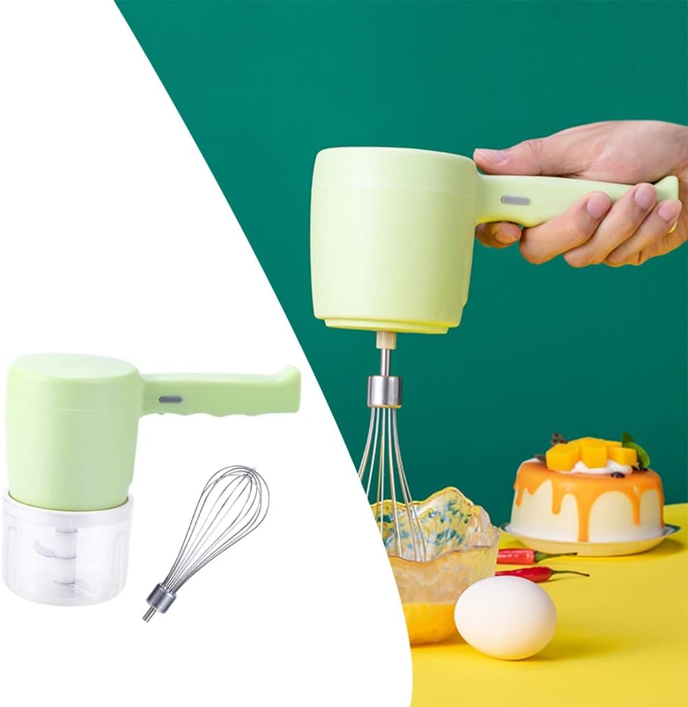 2 in 1 Electric Wireless Whisk Hand Blender Mixer USB Rechargeable with Cup (B (B As the picture shows)