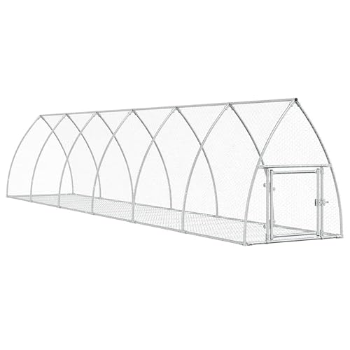 vidaXL Conejera Acero galvanizado Plateado 105x600x120 cm