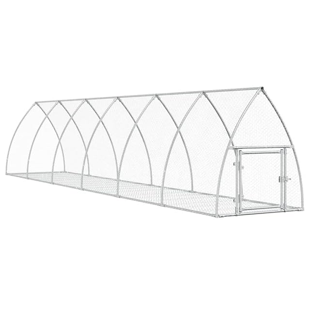 vidaXL Conejera Acero galvanizado Plateado 105x600x120 cm