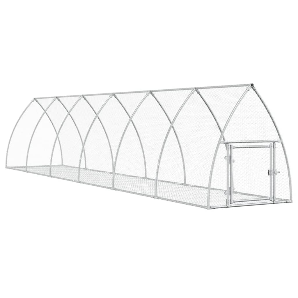 vidaXL Jaula para Conejos Acero galvanizado Plateado 600x105x120 cm, conejera Exterior, conejera, conejeras, casa para Conejos, recinto para Conejos