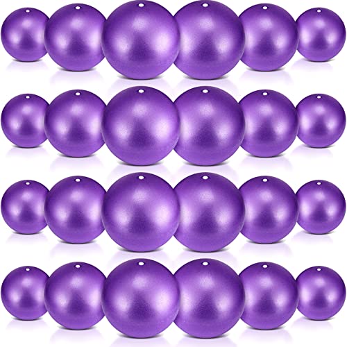 Hungdao 24 Pcs Small Pilates Ball 9 Inch Exercise Ball For Yoga Classroom Core Ball Barre Ball For Aerobics Classes Yoga Ball For Bender Training Physical Therapy Balance Stretching (Purple) #TOP29