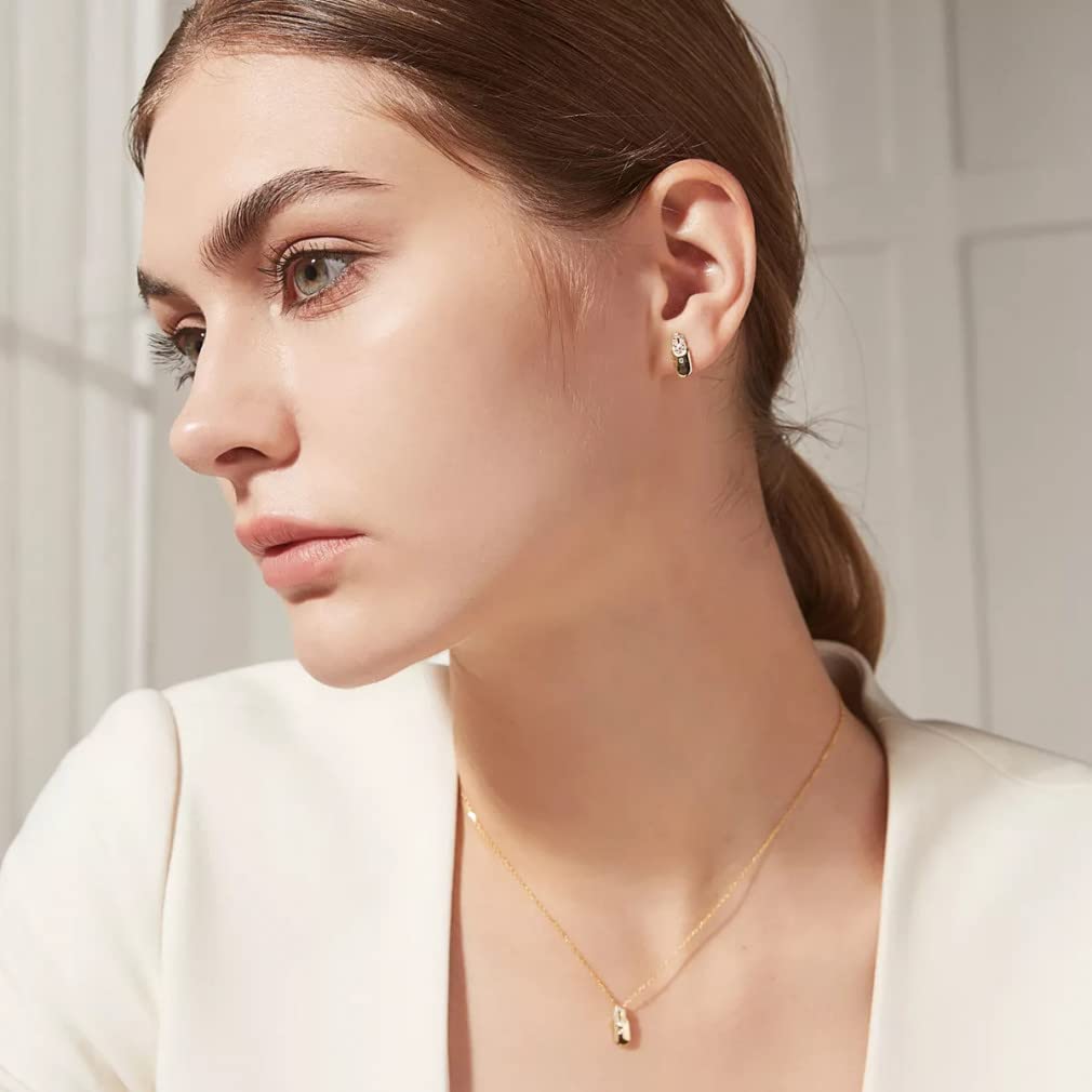 Collares con Colgante Cuadrado de eslabones de Cadena, joyería para Mujer, Regalos de Plata de Ley 925 para Mujer