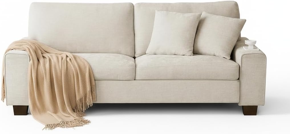 Modern Chenille Loveseat – Minimalist Sofa for Small Spaces